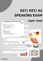 Vista previa - Evaluación - Key/ KET/ A2 Full Speaking Exam - Food - Portada