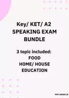 anteprima - Esercizi - 3 Speaking Exams - KET/ Key/ A2 - Food, Home/house, Education - Pagina di copertina