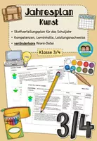 Vorschau - Lehrpläne/Lehrermaterial - Jahresplan Stoffverteilungsplan: Kunst (Klasse 3/4, Bayern) - Deckblatt