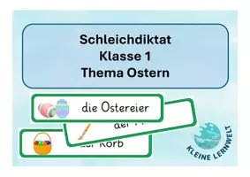 Vorschau - Spiele - Schleichdiktat / Laufdiktat zum Thema Ostern (Klasse 1) - Deckblatt