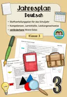 Vorschau - Lehrpläne/Lehrermaterial - Jahresplan Stoffverteilungsplan: Deutsch (Klasse 3, Bayern) - Deckblatt