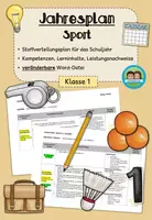 Vorschau - Lehrpläne/Lehrermaterial - Jahresplan Stoffverteilungsplan: Sport (Klasse 1, Bayern) - Deckblatt