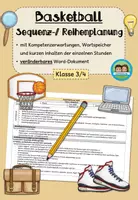 Vorschau - Lehrpläne/Lehrermaterial - Sequenzplanung/ Reihenplanung - Basketball (Klasse 3-4) - Deckblatt