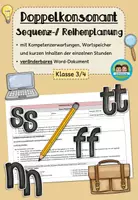 Vorschau - Lehrpläne/Lehrermaterial - Sequenzplanung/ Reihenplanung: Doppelkonsonant (Klasse 3-4) - Deckblatt