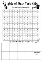 Vorschau - Arbeitsblätter - Suchsel: Sights New York City - Deckblatt