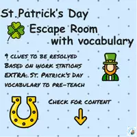 Vista previa - Juegos / Gamificación - St. Patrick's Escape Room | EFL ESL | Stations PDF Breakout - página 1