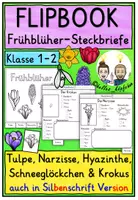 Vorschau - Mal- und Bastelvorlagen - Frühblüher Klasse 1-2 FLIPBOOK mit Steckbriefen - Deckblatt