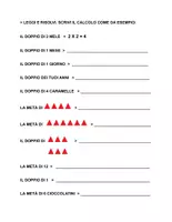 anteprima - Esercizi - Matematica - VERIFICA_ il doppio e la metà - Pagina 1