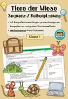 Vorschau - Stundenentwürfe - Sequenzplanung/ Reihenplanung: Tiere der Wiese (Klasse 1) - Deckblatt