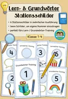 Vorschau - Arbeitsblätter - Lernwörter/ Grundwörter: Stationsschilder (Klasse 1-4) - Deckblatt