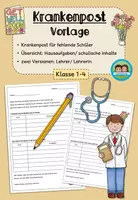Vorschau - Arbeitsblätter - Vorlage - Krankenpost (Klasse 1-4) #schulstartbyextraklasse - Deckblatt