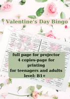 Aperçu - Jeux - Valentine's Day Bingo - Jeu de bingo pour la classe d'ESL - Page de couverture