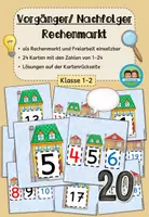 Vorschau - Spiele - Zahlenstrahl, Vorgänger und Nachfolger im Zahlenraum 20 - Rechenmarkt (Klasse 1-2) - Deckblatt