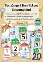 Vorschau - Fördermaterial/Inklusion - Zahlenstrahl, Vorgänger und Nachfolger im Zahlenraum 20 - Tafelmaterial und Rechenmarkt (Klasse 1-2) #schulstartbyextraklasse - Deckblatt