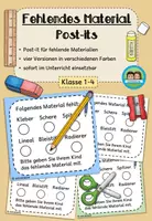 Vorschau - Bildkarten - Post-it - fehlendes Material (Klasse 1-4) - Deckblatt