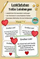 Vorschau - Bildkarten - Lobkärtchen für tolle Leistungen (Klasse 1-4) - Deckblatt