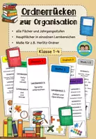 Vorschau - Bildkarten - Ordnerrücken zur Organisation (alle Fächer und Jahrgangsstufen) - Deckblatt