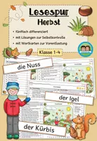 Vorschau - Stundenentwürfe - Lesespur - Herbst (Klasse 1-4) #schulstartbyextraklasse - Deckblatt