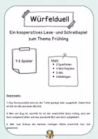 Vorschau - Arbeitsblätter - Lesespiel "Würfelduell - Frühling" - Seite 1