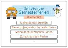 Vorschau - Aufgabenkarten - Schreibstraße Semesterferien - Seite 1
