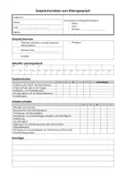 Vorschau - Anderer Materialtyp - Vorlage zur Dokumentation von Elterngesprächen - Elternsprechtag - Seite 1