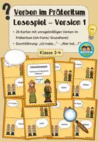 Vorschau - Spiele - Lesespiel Präteritum - unregelmäßige Verben: Version 1 (Klasse 3-4) - Deckblatt