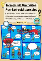Vorschau - Spiele - Nomen mit ä und äu - Lesespiel Rechtschreibung (Klasse 2-4) - Deckblatt