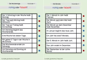 Vorschau - Aufgabenkarten - Klammerkarten & Wissenfragen zum Thema "Kalender & Zeit" Klasse 2 - Seite 3