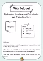 Vorschau - Spiele - Lesespiel Würfelsätze "Würfelduell - Haustiere" - Seite 1
