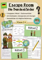 Vorschau - Arbeitsblätter - Escape Room: Deutschland und die Bundesländer (Klasse 3-4) - Deckblatt