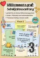 Vorschau - Mal- und Bastelvorlagen - Willkommensgruß für den Schuljahresanfang (Klasse 3) #schulstartbyextraklasse - Deckblatt