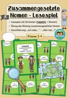 Vorschau - Spiele - Lesespiel - Zusammengesetzte Nomen: Adjektive + Nomen (Klasse 2-4) - Deckblatt
