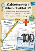 Vorschau - Stundenentwürfe - Zahlenmauern erforschen: Plusrechnen im Zahlenraum 100 üben - Unterrichtseinheit 1/6 (Klasse 2) - Deckblatt