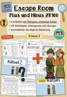Vorschau - Arbeitsblätter - Escape Room: Plus und Minus im Zahlenraum 100 (mit Zehnerübergang, einstellige Zahlen - Klasse 2) - Deckblatt