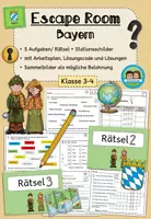 Vorschau - Arbeitsblätter - Escape Rooms: Deutschland und Bayern - Sparpaket (Klasse 3-4) - Seite 1