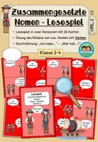 Vorschau - Spiele - Lesespiel - Zusammengesetzte Nomen: Verben + Nomen (Klasse 3-4) - Deckblatt