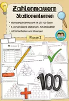 Vorschau - Stationenlernen - Zahlenmauern im Zahlenraum 100 lösen - Stationenlernen (Klasse 2) - Deckblatt