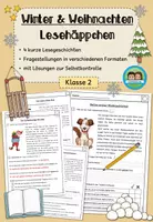 Vorschau - Arbeitsblätter - Lesehäppchen: Winter und Weihnachten (Klasse 2) - Deckblatt