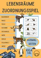 Vorschau - Spiele - Tiere Lebensräume Zuordnungsspiel Wo leben Tiere? - Deckblatt