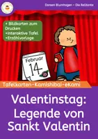 Vorschau - Poster - Die Legende von Sankt Valentin - Valentinstag - Bildkarten & Erzählvorlage - Tafelkarten - EKami - Bilderbuchkino für die interaktive Tafel - Deckblatt