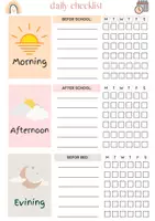 Aperçu - Feuilles d'exercices - Kids Daily School Checklist Schedule - Printable (A4) - Page 2