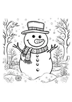 Vorschau - Mal- und Bastelvorlagen - Schneemänner Ausmalbild Kunst Schneemann im Garten Fensterbilder schmiltzt Bilder ausmalen - Seite 2