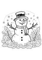 Vorschau - Mal- und Bastelvorlagen - Schneemänner Ausmalbild Kunst Schneemann im Garten Fensterbilder schmiltzt Bilder ausmalen - Seite 3