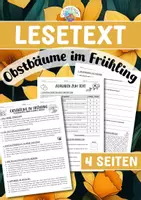 Vorschau - Arbeitsblätter - Lesetext - Obstbäume im Frühling - Deckblatt