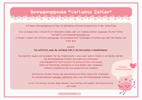Vorschau - Spiele - Bewegungspause „Verliebte Zahlen“ Klasse 1/2 - Seite 1