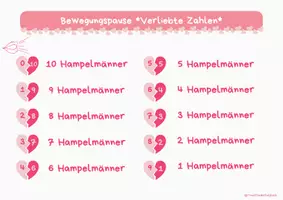 Vorschau - Spiele - Bewegungspause „Verliebte Zahlen“ Klasse 1/2 - Seite 2