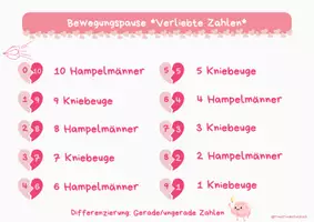 Vorschau - Spiele - Bewegungspause „Verliebte Zahlen“ Klasse 1/2 - Seite 3