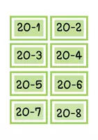 Vorschau - Aufgabenkarten - Karteikarten Subtraktion Zahlenraum 20 differenziert Training - Seite 1