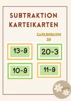 Vorschau - Aufgabenkarten - Karteikarten Subtraktion Zahlenraum 20 differenziert Training - Deckblatt