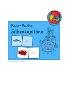 Vorschau - Stationenlernen - Paarsuche-Spiel zu den Silbenkapitänen (Vokale) - Deckblatt
